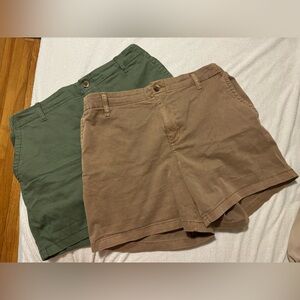 Bundle Pack, Two Old Navy Everyday High Waist Easy Chino shorts, Large